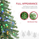 Sapin de Noël artificiel de 1,80 m avec lumières LED blanc chaud ou multicolores, base en acier