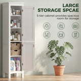Tall Bathroom Cabinet, Freestanding Storage Organizer with Adjustable Shelves and Cupboards