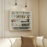 5-storey Display Cabinet, Shot Glass Display Case, Glass Curio Cabinet with 2 Glass Doors and 4 Adjustable Shelves