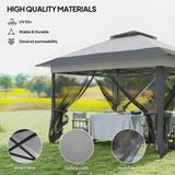 12' x 12' Foldable Pop-up Party Tent Instant Canopy Sun Shade Gazebo Shelter with Steel Frame