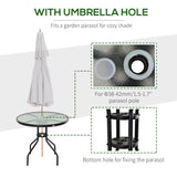 31.5'' Round Bistro Table Outdoor Dining Coffee Table w/ Tempered Glass Top Patio Garden Side Table Weather-resistant