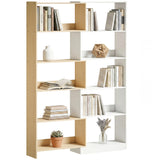 Corner Bookshelf, 5-Tier L-Shaped Bookcase with 350° Rotating Design