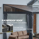 10' x 13' Outdoor Hardtop Pergola Gazebo with Polycarbonate Roof