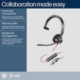 Casque USB-C monaural HP Poly Blackwire 3310