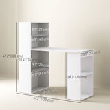 Modern Computer Desk with Storage Shelves, 47