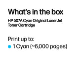Cartouche de toner LaserJet original HP 507A cyan