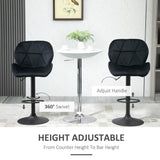 Bar Stool Set of 2 Fabric Adjustable Height Armless Upholstered Counter Chairs with Swivel Seat