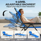 Folding Lounge Chair w/ Reclining Back