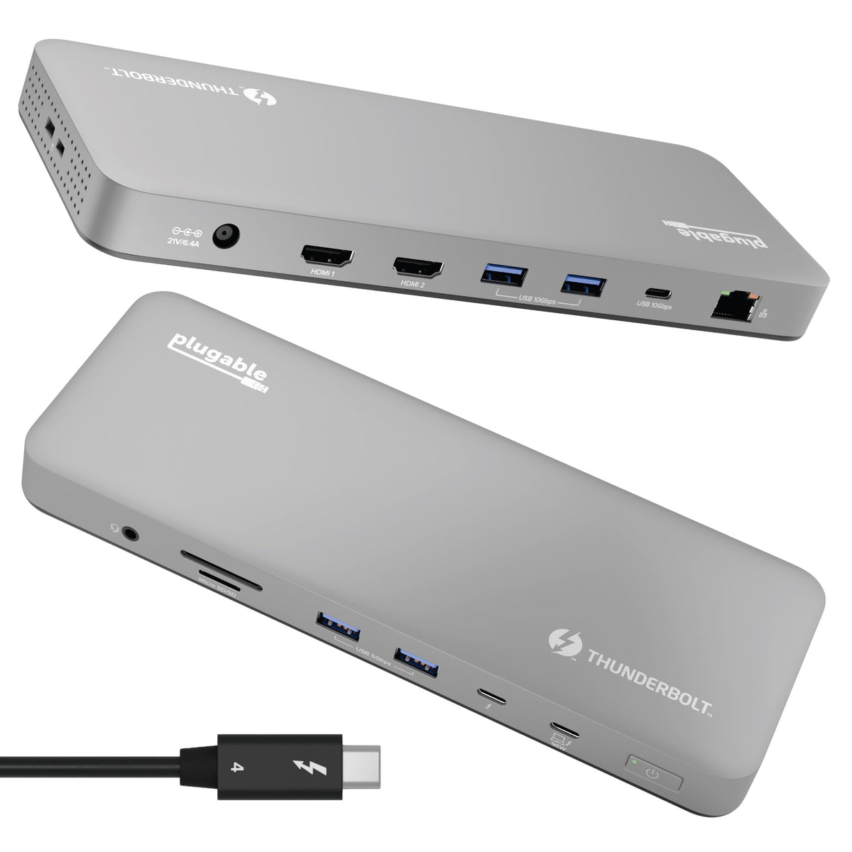 PLUGABLE DOCKING STATION TBT4 USB4 DUAL HDMI DISPLAY