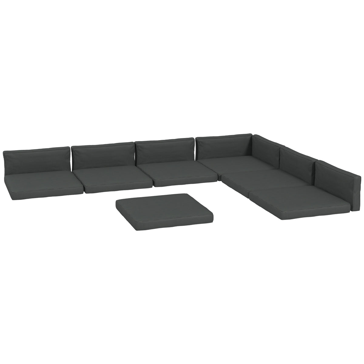 Replacement Cushions for Rattan Furniture, 14 Piece Outdoor Seat Cushion Pad for Patio Set, 7 Seat and 7 Back