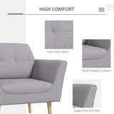 Fauteuil rembourré, chaise d'appoint moderne avec motif capitonné, pieds en bois caoutchouc pour salon