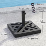 Umbrella Base, 33lbs HDPE Outdoor Umbrella Stand Parasol Stand with Cut-Out Design