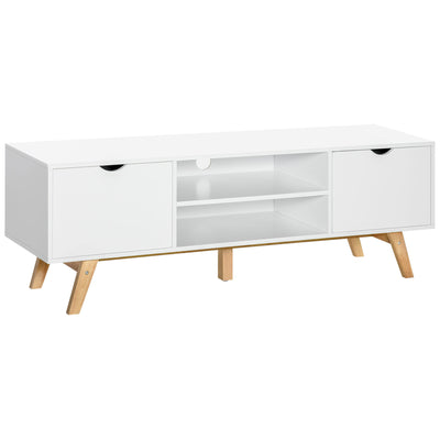Meuble TV en bois moderne avec 2 armoires de rangement pour téléviseurs jusqu'à 65
