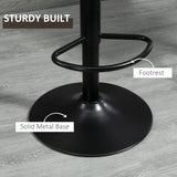 Adjustable Bar Stools Set of 2, Leathaire Swivel Barstools with Back and Footrest