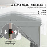 10' x 10' Pop-Up Canopy Tent with Sidewalls, Height-Adjustable