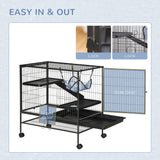 Cage pour petits animaux avec hamac, cage pour furet 3 étages avec plateau amovible