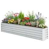 8 x 1.3 x 1.5ft Galvanized Raised Garden Bed, Reinforced Outdoor Planter Box with Open Bottom