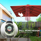 Double-Sided Patio Umbrella Parasol with Tilt, Adjustable Height, Vents and 12 Ribs