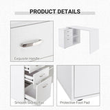 L-Shaped Desk, Computer Corner Desk with Storage Shelf, Drawer
