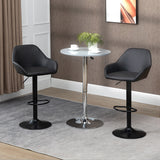 Lot de 2 tabourets de bar réglables, tabourets de bar pivotants avec repose-pieds et dossier, cuir PU et base ronde en acier