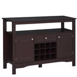 Modern Kitchen Buffet Bar Cabinet Storage Sideboard Dining Server with Drawer & 12-Bottle Wine Rack for Living Room