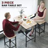 3-Piece Dining Table Set for 2, Bar Table and 2 Stools for Kitchen, Small Space