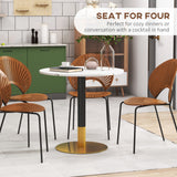 Table à manger ronde, base en acier, petite table de cuisine compacte