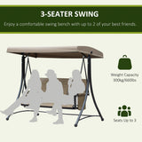 3 Person Outdoor Porch Swing Chair with Adjustable Canopy