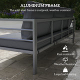 Aluminum Garden Sofa, 3-Person Outdoor Couch