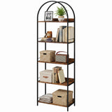 Bookshelf 5 Tier Arched Bookcase, 73.2