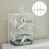 4-Level Large Hamster Cage with DIY Tubes, Exercise Wheels