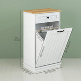 Laundry Cabinet with Removable Basket and Drawer, Tilt-Out Laundry Hamper for Bathroom