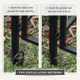 7FT Metal Garden Arch with Gate Climbing Planter Frame Backyard Decor for Vines Morning Glory