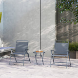 3 Pieces Outdoor Bistro Set, Folding Patio Table and Chairs with Tempered Glass Tabletop for Garden