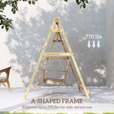 770lbs Porch Swing Frame, Heavy Duty A-Frame Hanging Chair Stand Only with Reinforced Bars for Porch