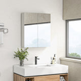 Armoire de toilette murale, 2 portes, étagère réglable et mécanisme de fermeture amortie