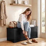 Storage Bench with Lift Top Storage Chest with Safety Hinges for Entryway