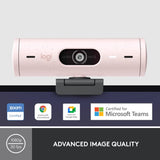 Logitech Brio 500 Full HD Webcam with Auto Light Correction,Show Mode,