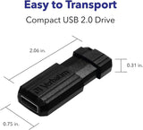 Clé USB Verbatim 32 Go Pinstripe USB 2.0, noir 49064 32 Go