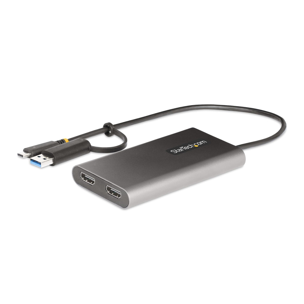 StarTech.com USB-C to Dual-HDMI Adapter, USB-C/A to 2X HDMI, 4K 60Hz