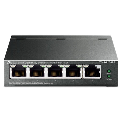 TP-Link 5–Port Gigabit PoE Switch, 4 PoE+ Ports @65W, Easy Smart (TL-S
