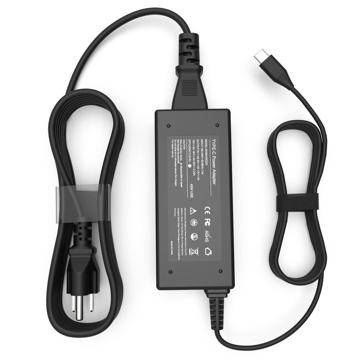 Chargeur universel USB C 45W pour Chromebook compatible avec HP Acer Lenovo