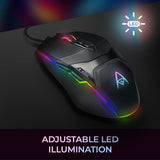 Adesso iMouse X5 RGB Wired Gaming Mouse - 7 Buttons, Ambidextrous, Adj
