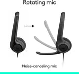 Logitech H391 Wired Headset for PC/Laptop, Stereo Headphones with Nois