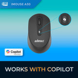 Adesso iMouse A30B Wireless Mouse with AI Copilot Shortcut Button (Bla