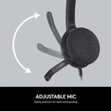 Logitech USB Headset H340, Stereo, USB Headset for Windows and Mac Bla