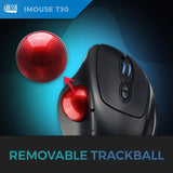 Adesso T30 Wireless Ergonomic Finger Trackball Mouse, Thumb Trackball