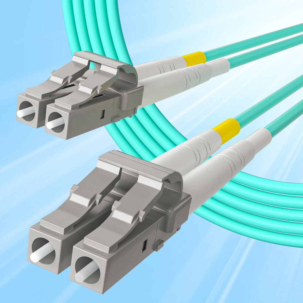 10Gtek OM3 LC to LC Fiber Patch Cable[Length:1.65ft-330ft], 10Gb/Gigab