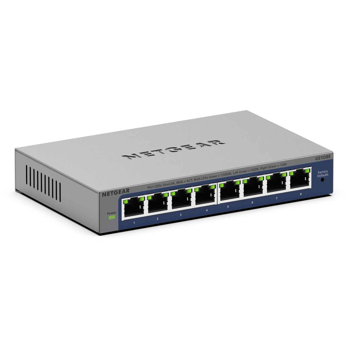 NETGEAR 8-Port Gigabit Ethernet Plus Switch (GS108E) - Managed, Deskto