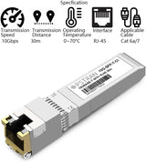 Module émetteur-récepteur cuivre SFP+ vers RJ45 10GBASE-T compatible avec Arist